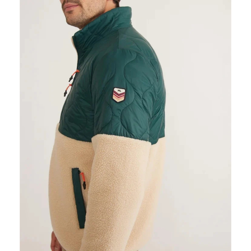 Marine Layer Archive Bariloche Sherpa Jacket Medium Green Tan Full Zip Rare NWOT - Picture 10 of 12